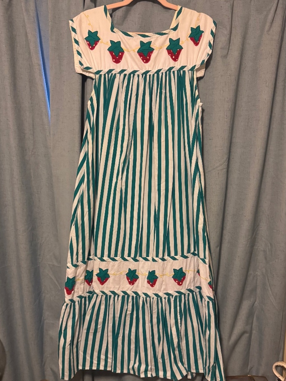 Vintage ‘90s Seawind Strawberry Embroidered Maxi Dress